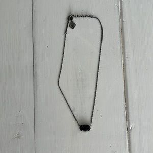Elisa Pendant Necklace in Black Drusy.